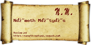 Németh Mátyás névjegykártya