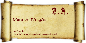 Németh Mátyás névjegykártya