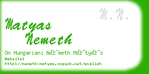 matyas nemeth business card